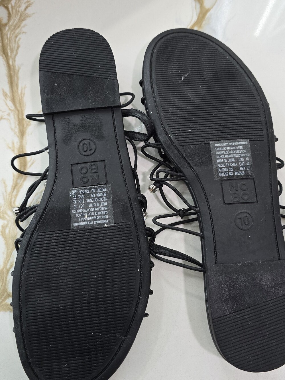 No Boundaries Black Lace-Up Rhinestone Women's Sandals - Picture 4 of 4